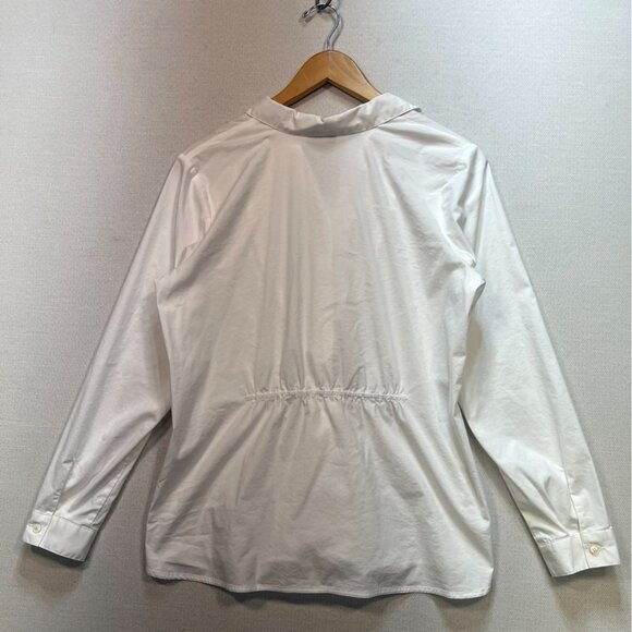 J.Jill Womens Wearever Collection Button Front Blouse White Long-Sleeve Casual - Picture 9 of 12